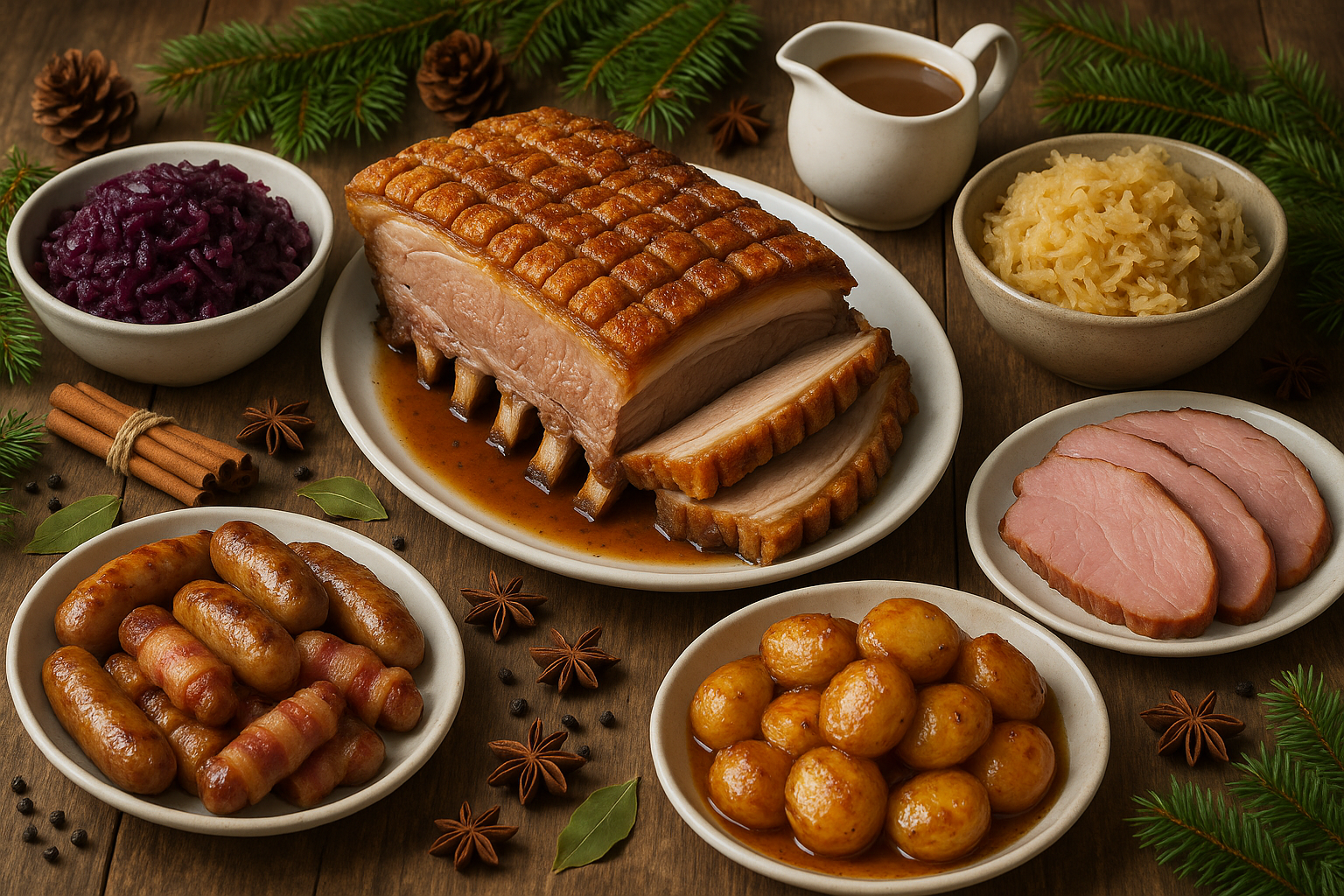 julemat oppskrifter - Illustration